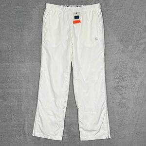 Nike Athletic Dept Women M Track Pants White Zip Hem Lined Streetwear Gym Casual